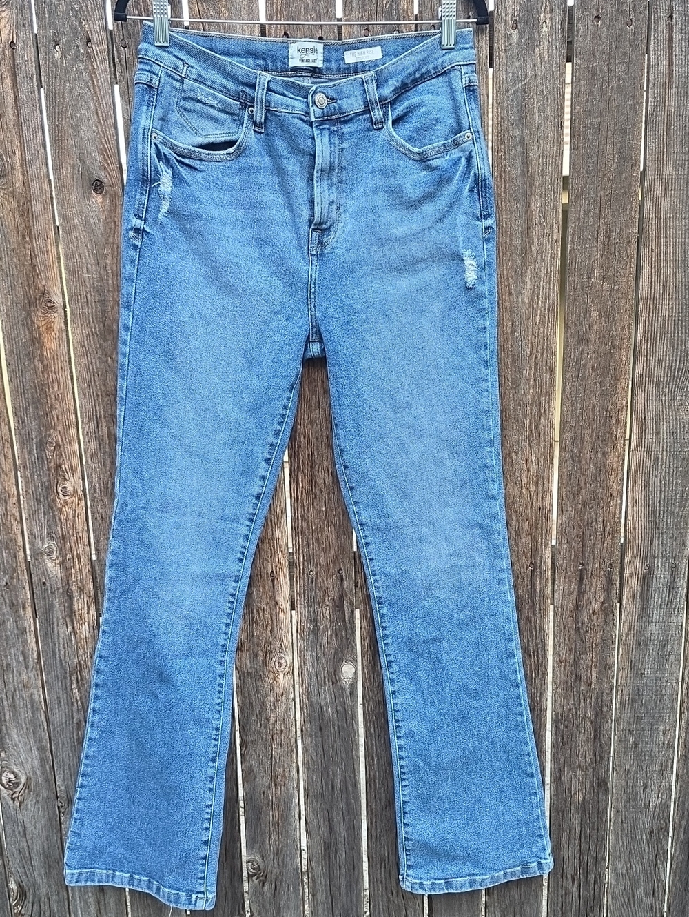 Kensie The High Rise Bootcut Blue Jeans Distressed